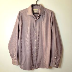 Michael Kors Men Chic Modern Purple 100%‎ Cotton Button Long Sleeves Dress Shirt